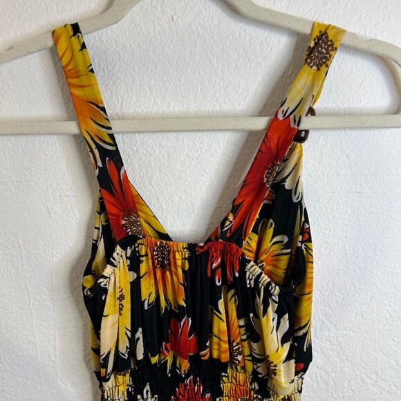 Jin Se Ming Xia Floral Print Maxi Halter Dress with Bead Details Sz XL NWT - Picture 10 of 11